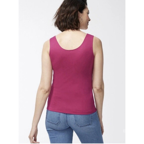 Chico's Contemporary Timeless Microfiber Pink Lotus Petal Stretch Tank Top 2X - Picture 3 of 9